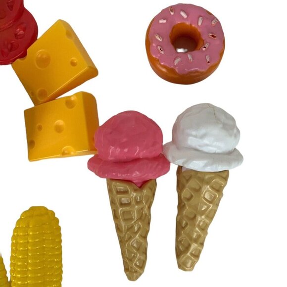 Plastic Play Food Set 35 Pieces Fruits Vegetables Cheese Bread Desserts Kitchen - Picture 8 of 8